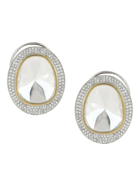 Diamond & Semi Precious Stone Oversized Studs- Ruby Raang | Swadesiicart