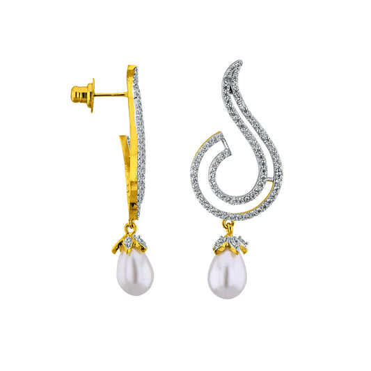 J Pearls Vivid Pearl Drop Earrings - Real Pearl Jewelry | Swadesiicart