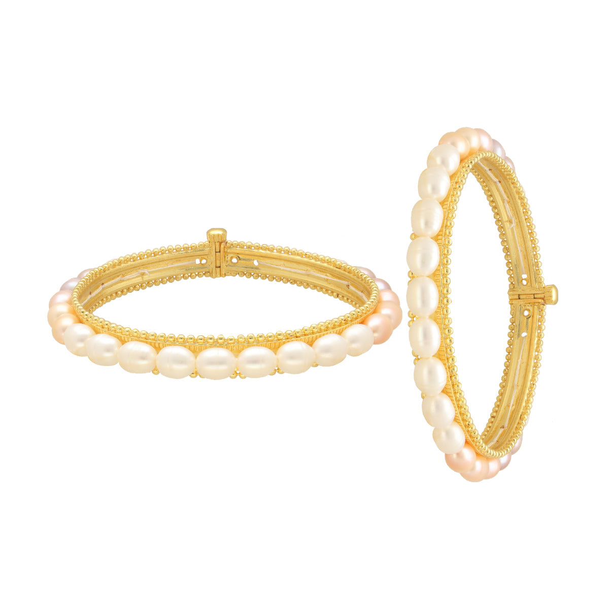 J Pearls Classic Pearl Bangles - Swadesiicart