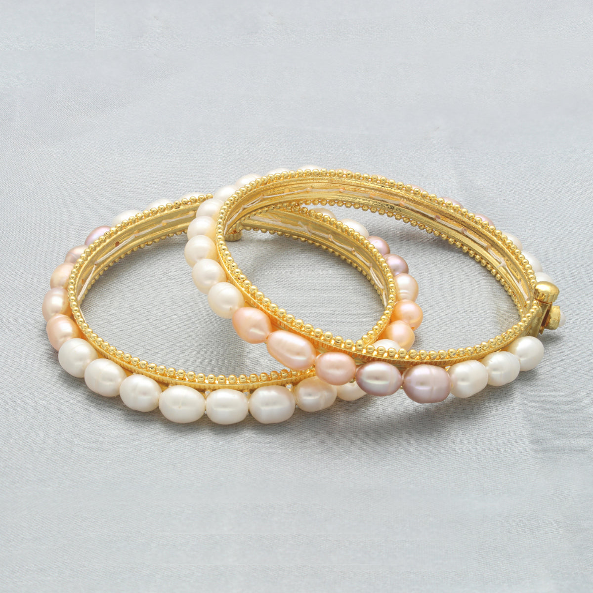 J Pearls Classic Pearl Bangles - Swadesiicart