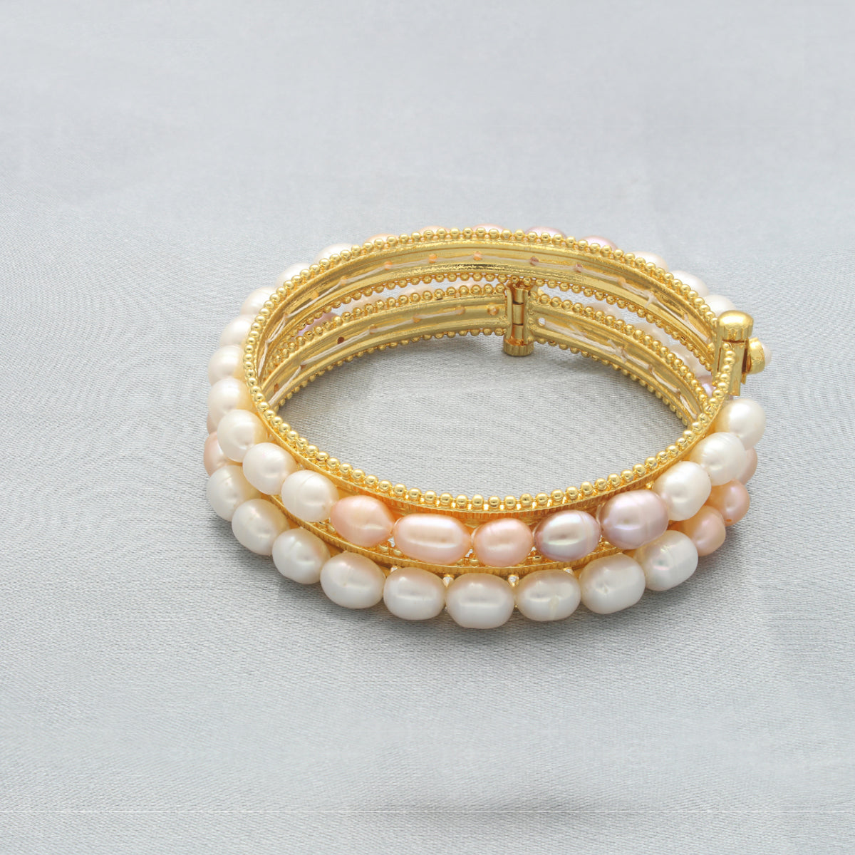 J Pearls Classic Pearl Bangles - Swadesiicart
