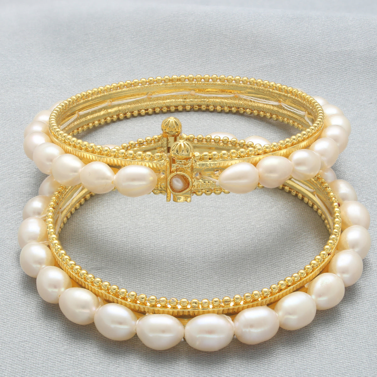 J Pearls Elegant Pearl Bangles - Swadesiicart