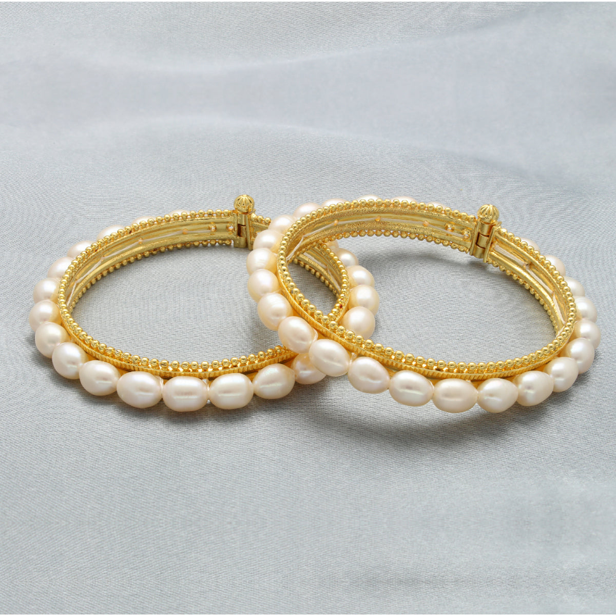 J Pearls Elegant Pearl Bangles - Swadesiicart