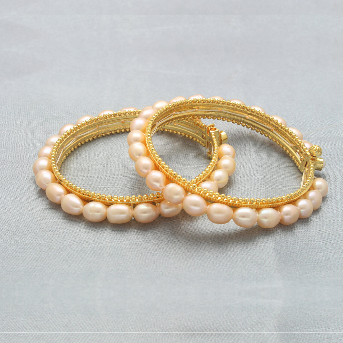 J Pearls Classique Pearl Bangles - Swadesiicart