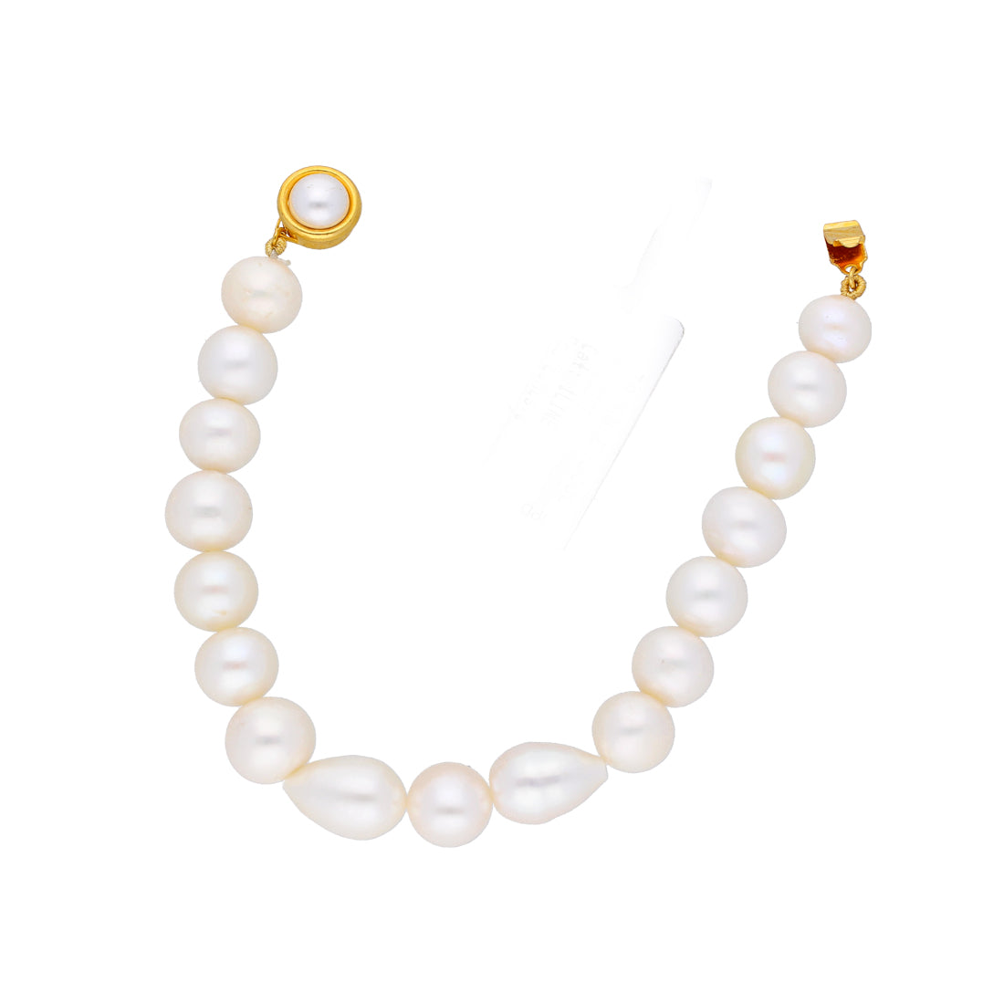 J Pearls Single Line White Pearl Bracelet - Real Pearl Jewelry - Swadesiicart