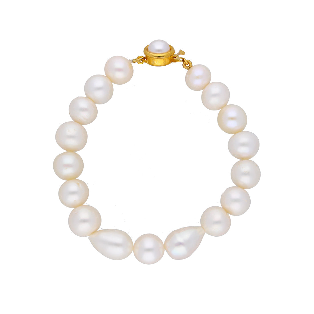 J Pearls Single Line White Pearl Bracelet - Real Pearl Jewelry - J Pearls