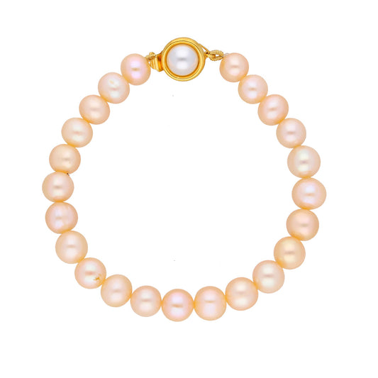 J Pearls Single Line Pink Pearl Bracelet - Real Pearl Jewelry - J Pearls
