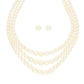J Pearls 3 Lines Oval Pearl Necklace - Real Pearl Jewelry | Swadesiicart
