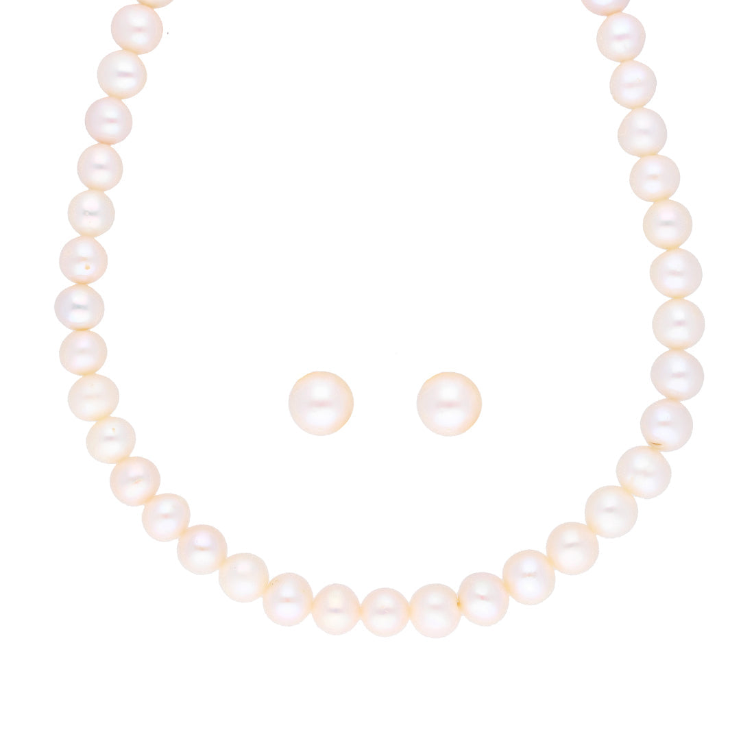 J Pearls Round Pearl Necklace - Real Pearl Jewelry | Swadesiicart