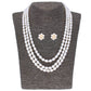 J Pearls 3 String Pearl Necklace - Real Pearl Jewelry - Swadesiicart
