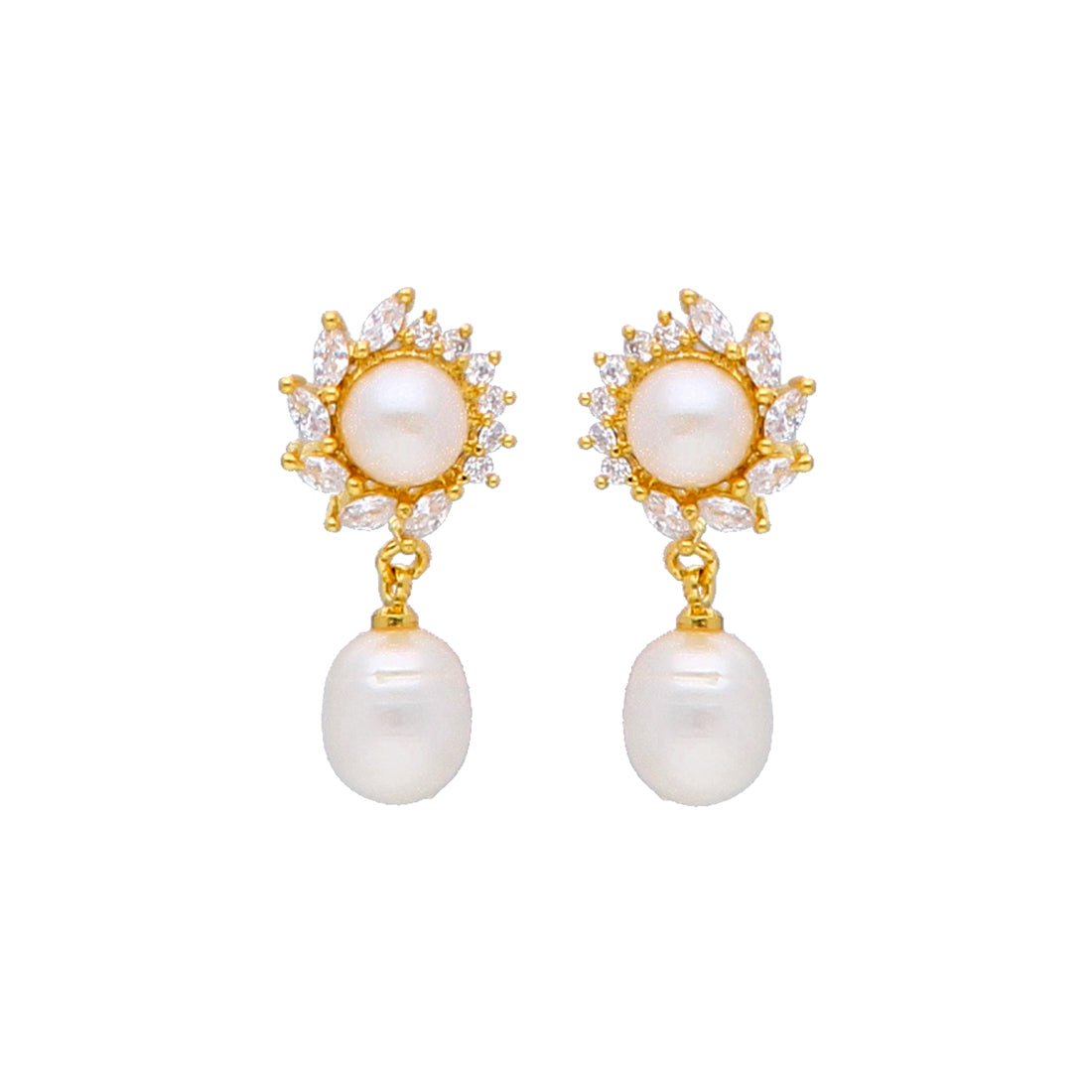 J Pearls Anika Pearl Earrings - Real Pearl Jewelry | Swadesiicart