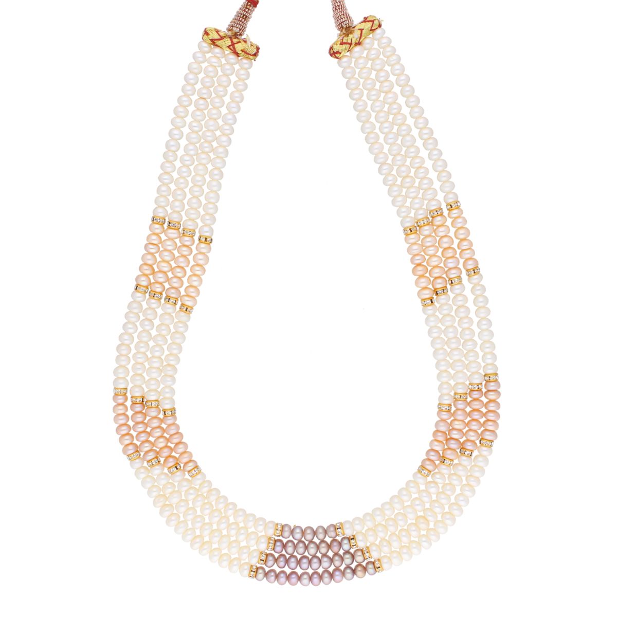 J Pearls 4 Line Pearl Set - Real Pearl Jewelry - Swadesiicart