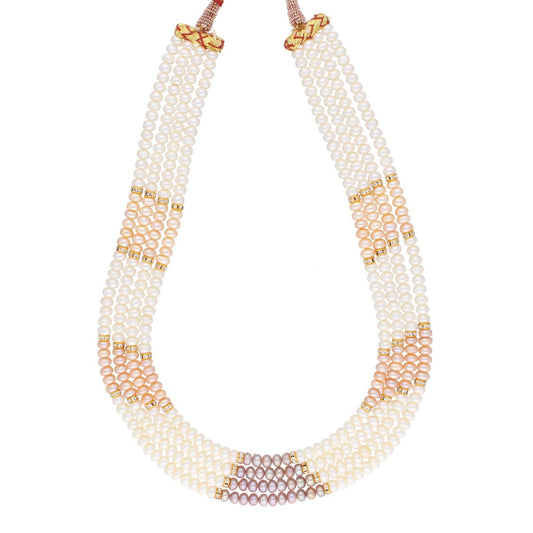 J Pearls 4 Line Pearl Set - Real Pearl Jewelry - Swadesiicart