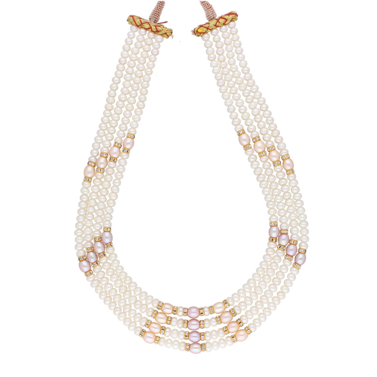 J Pearls 4 Line 4-5Mm Oval Pearl Set - Real Pearl Jewelry - Swadesiicart
