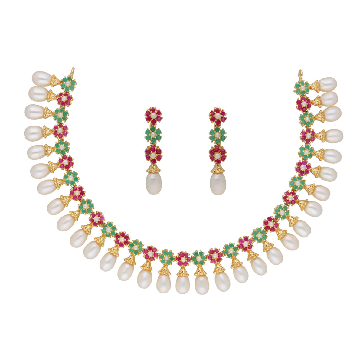 J Pearls Cherry Pearl Necklace - Real Pearl Jewelry | Swadesiicart