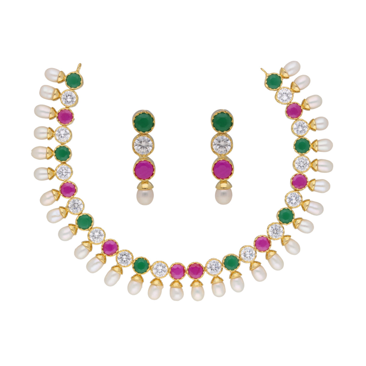 J Pearls Classic Pearl Necklace - Real Pearl Jewelry | Swadesiicart