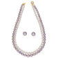 J Pearls Pahal 2 Lines Pearl Necklace Set - Real Pearl Jewelry - Swadesiicart