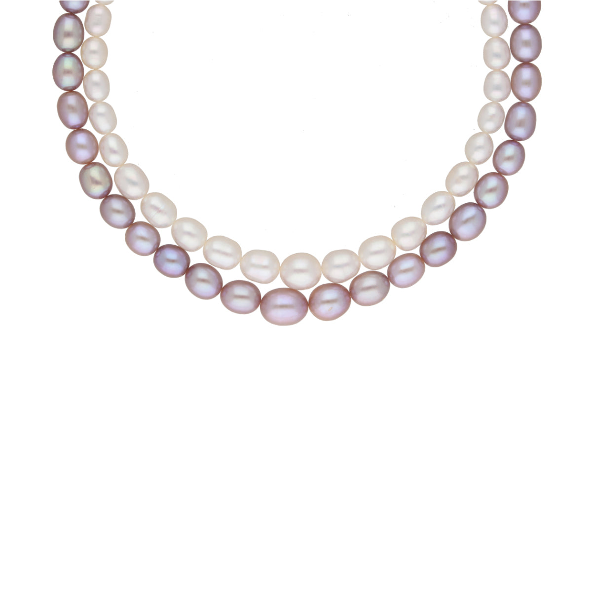 J Pearls Pahal 2 Lines Pearl Necklace Set - Real Pearl Jewelry - Swadesiicart