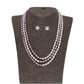J Pearls Abhi 3 Lines Pearl Necklace Set - Real Pearl Jewelry - J Pearls
