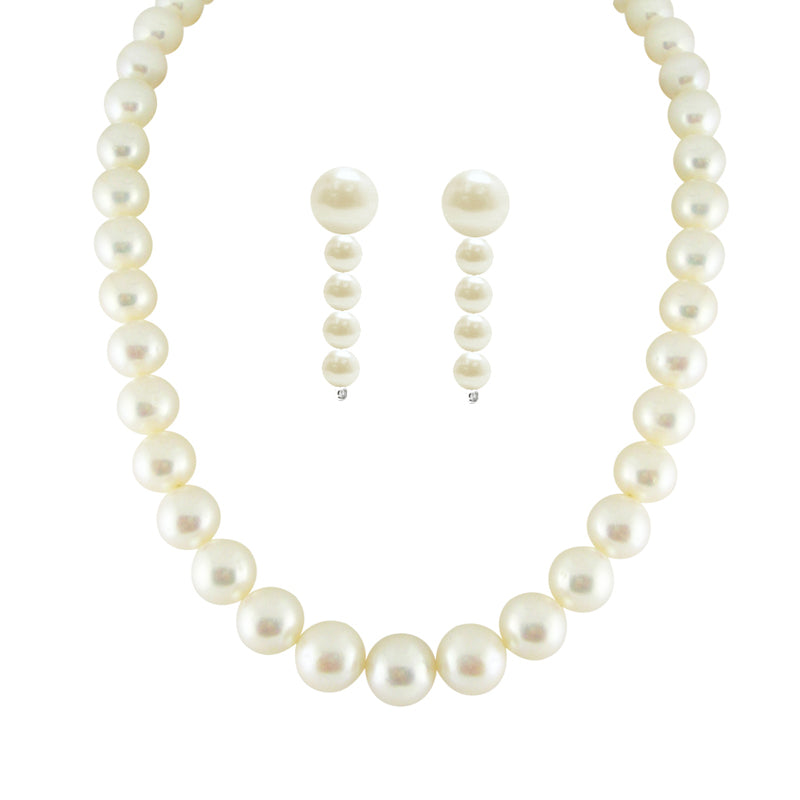 J Pearls Single Line Pearls Set - Real Pearl Jewelry - J Pearls