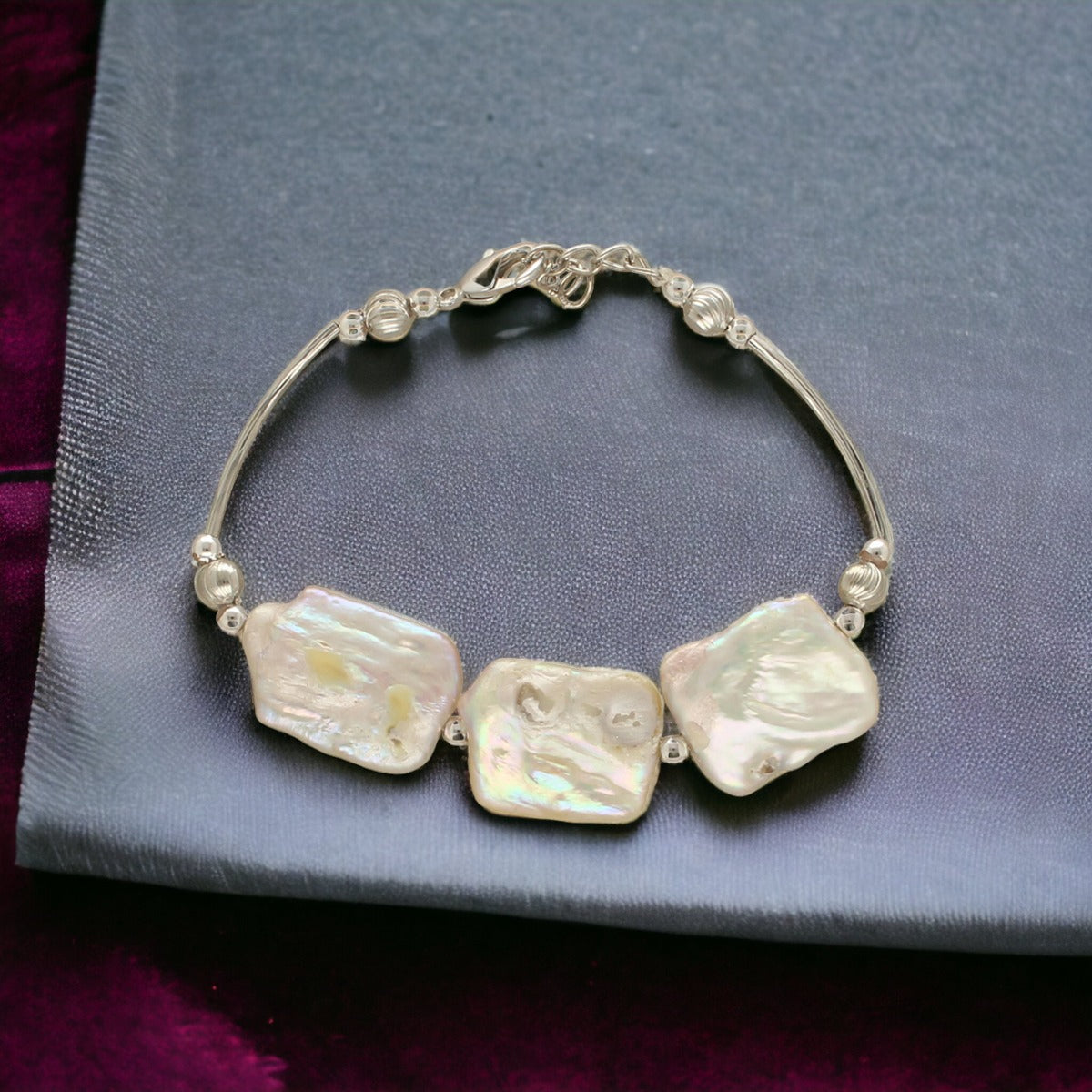 J Pearls Zarna 1 Line Pearl Bracelet - Swadesiicart