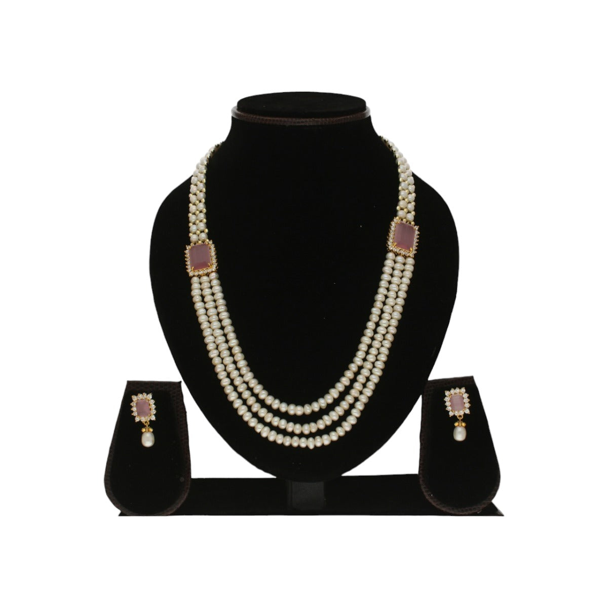 J Pearls Eva 3 String Pearl Necklace | Swadesiicart