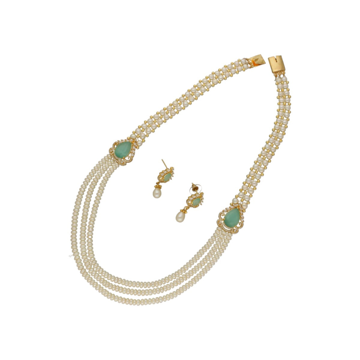 J Pearls Cherry 3 Lines Pearl Necklace | Swadesiicart