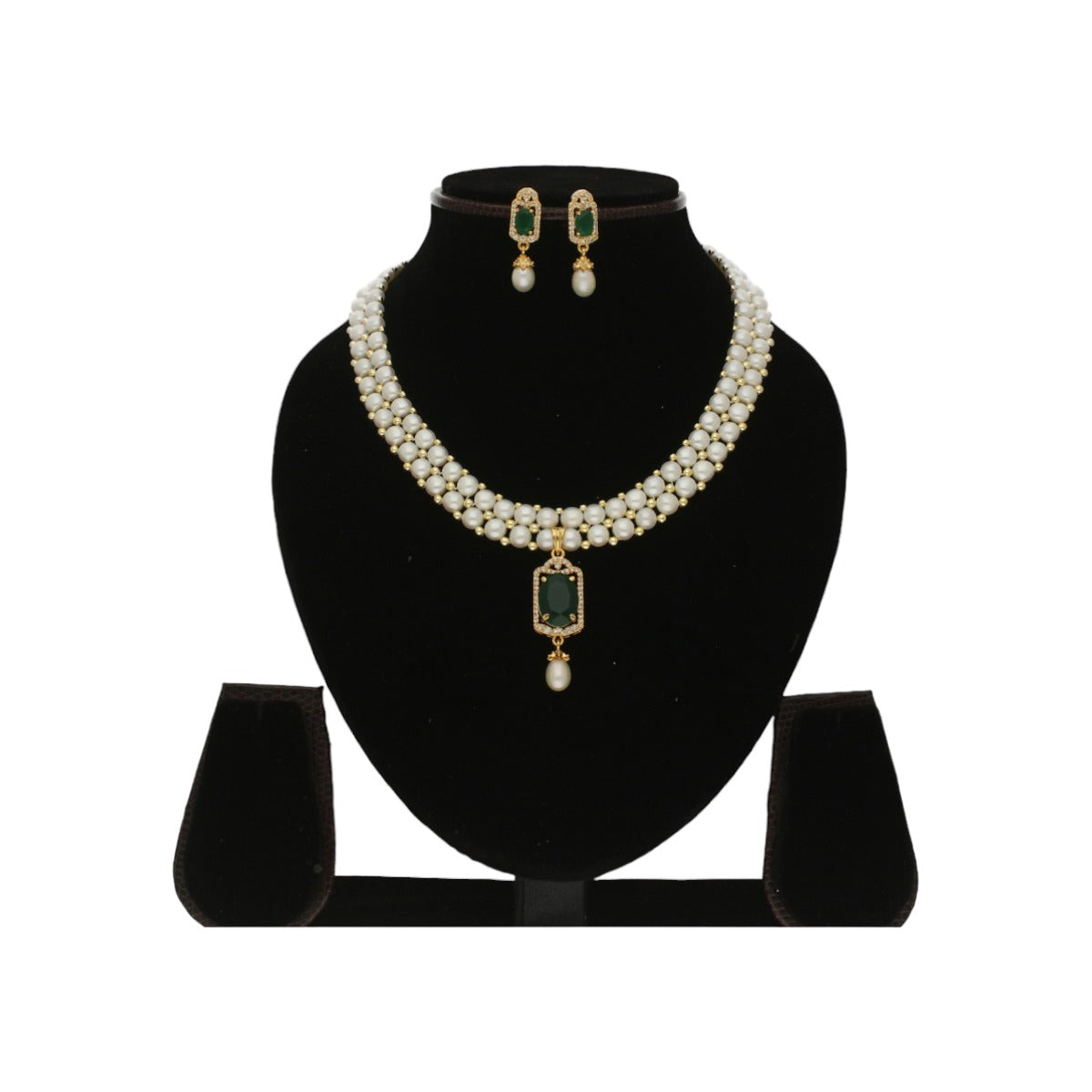 J Pearls Hiya 2 Lines Pearl Necklace | Swadesiicart