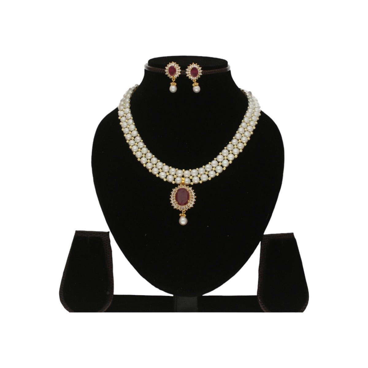 J Pearls Falak 2 Lines Pearl Necklace | Swadesiicart