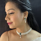 J Pearls Dual Line White Pearl Choker | Swadesiicart