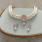 J Pearls Designer 2 Lines White Pearl Choker | Swadesiicart