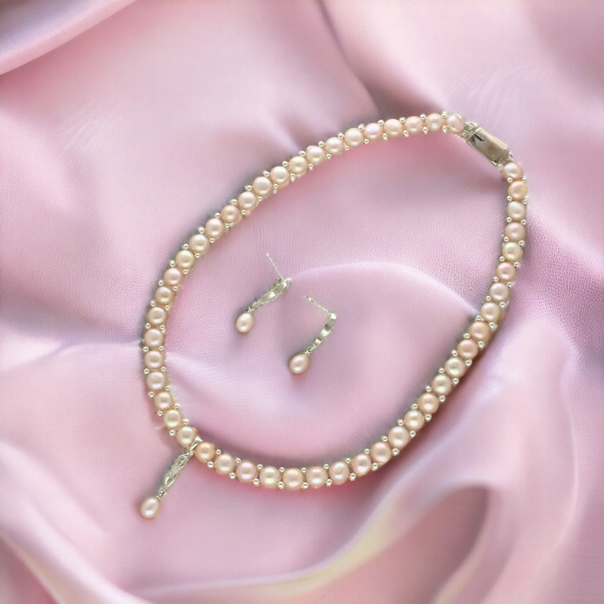 J Pearls Fenny 1 Line Pearl Necklace | Swadesiicart