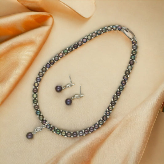 J Pearls Fancy 1 Line Pearl Necklace | Swadesiicart