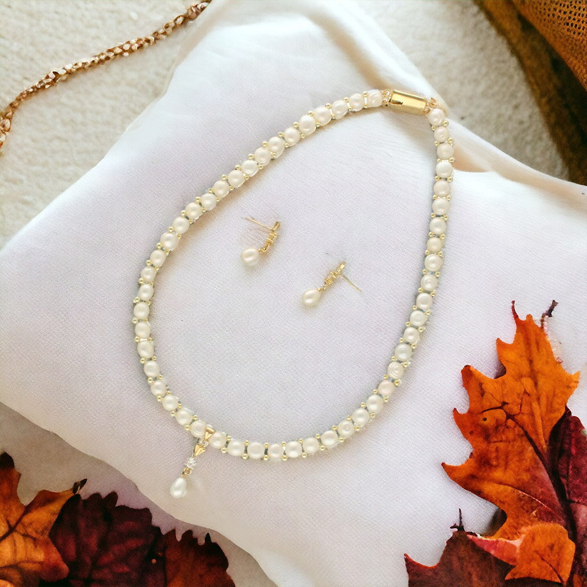 J Pearls Jabi 1 Line Pearl Necklace | Swadesiicart