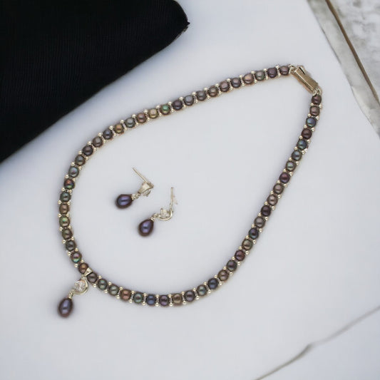 J Pearls Isha 1 Line Pearl Necklace | Swadesiicart