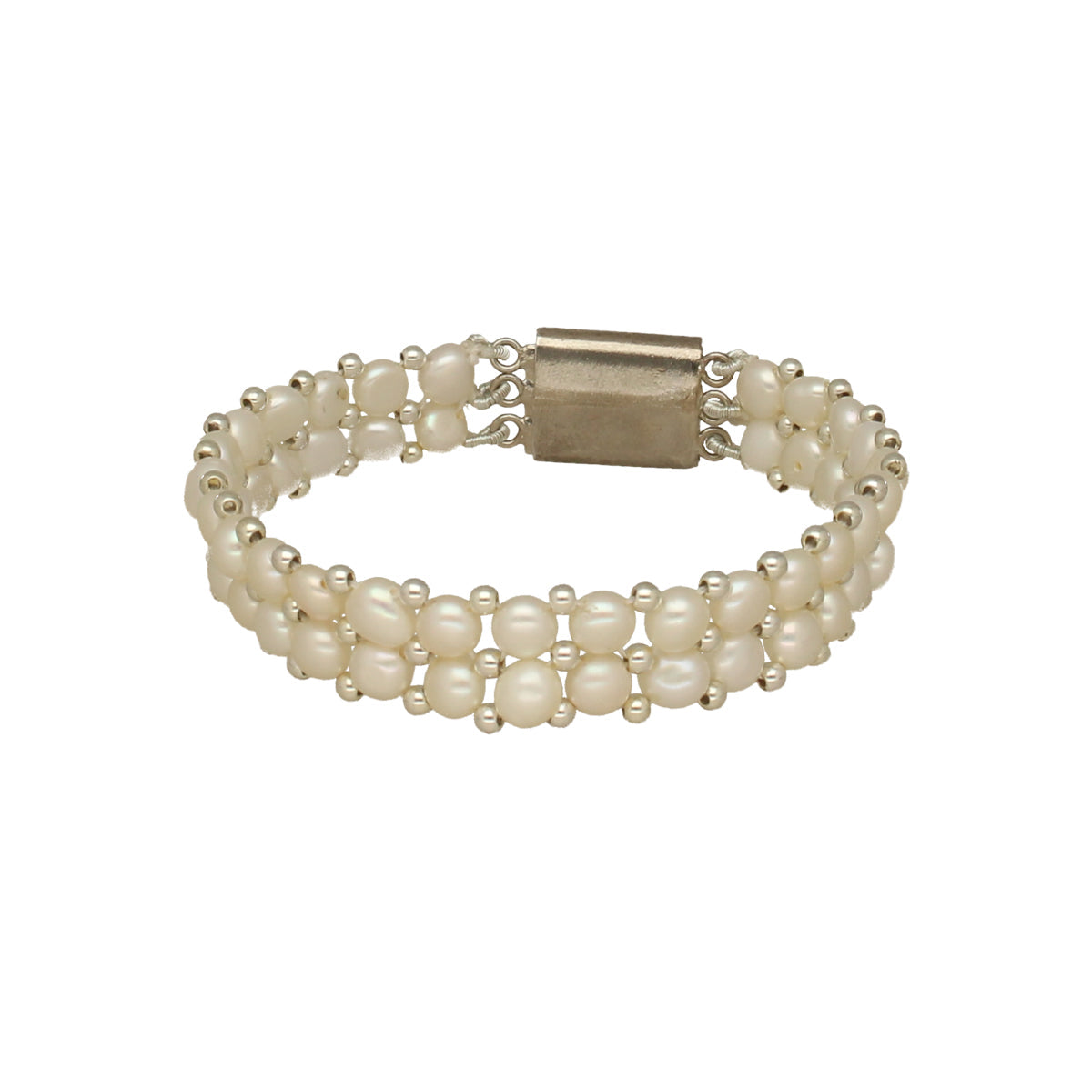 J Pearls Marvelous 2 Lines Pearl Bracelet - Swadesiicart