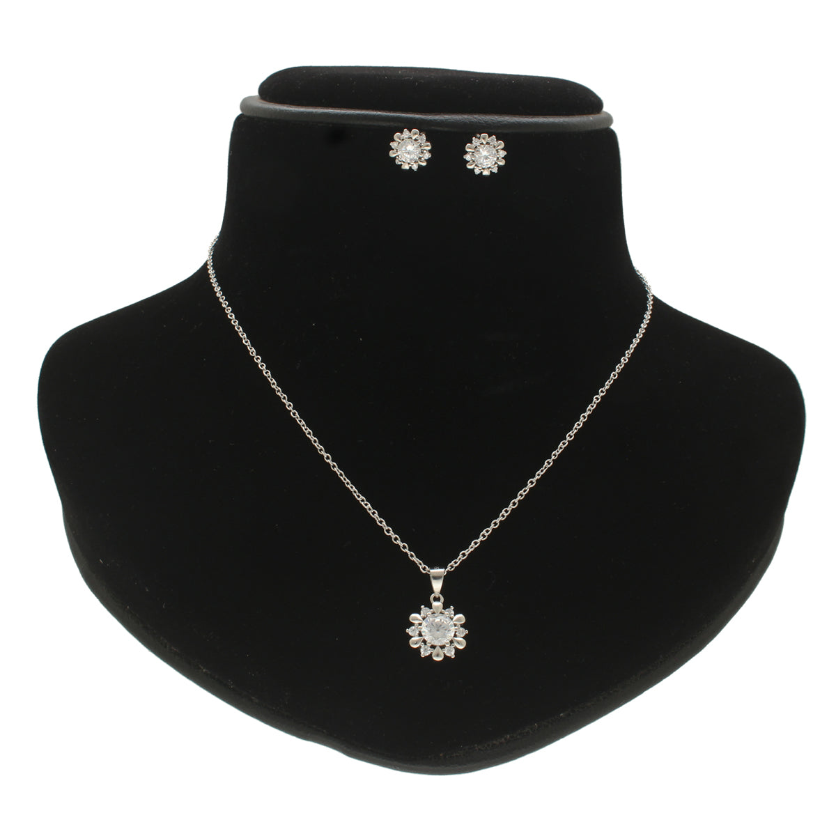 J Pearls Modern 925 Silver Pendant Set | Swadesiicart