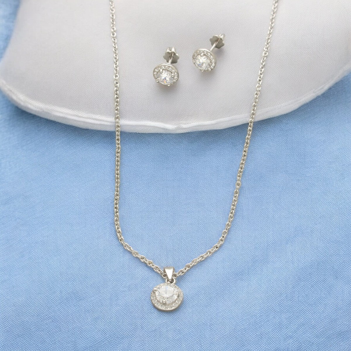 J Pearls Sophisticated 925 Silver Pendant Set | Swadesiicart
