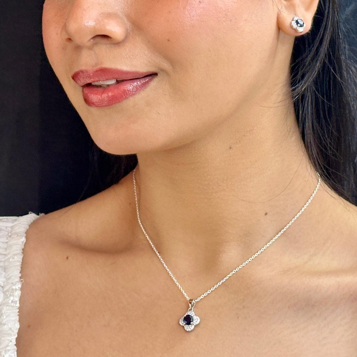 J Pearls Minimalist 925 Silver Pendant Set | Swadesiicart
