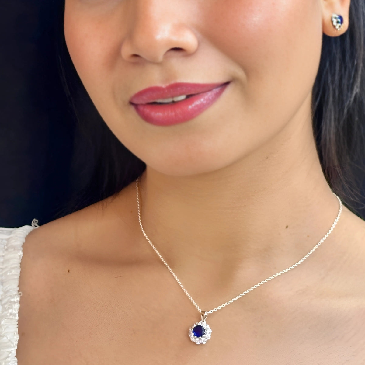 J Pearls Classic 925 Silver Pendant Set | Swadesiicart