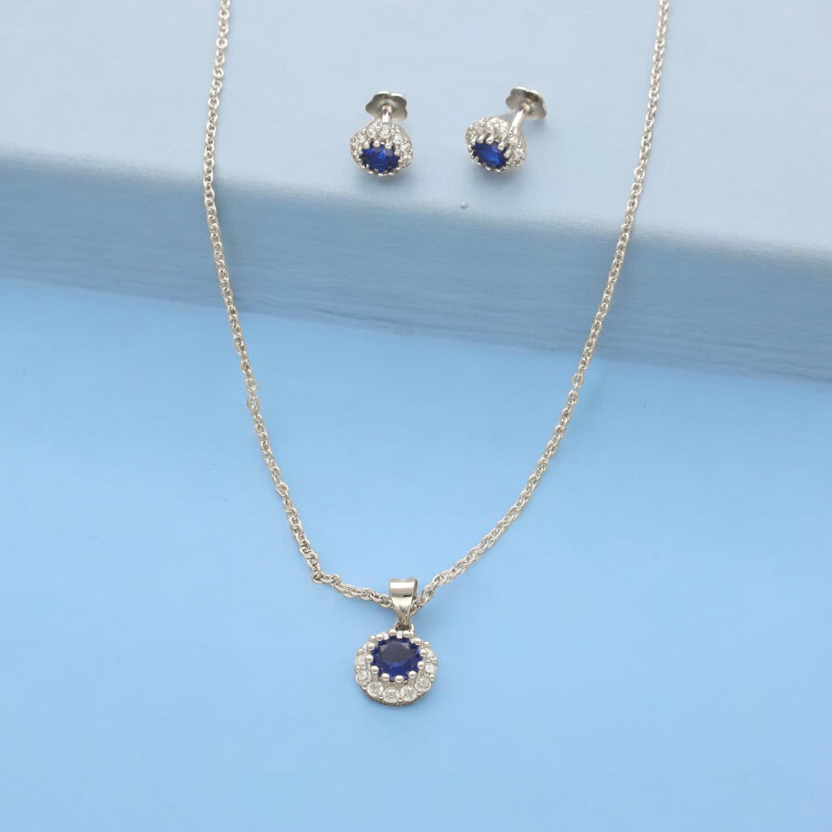 J Pearls Classic 925 Silver Pendant Set | Swadesiicart