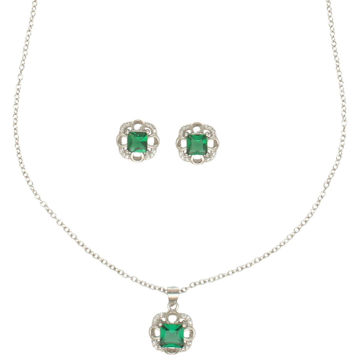 J Pearls Luxury 925 Sterling Silver Pendant Set | Swadesiicart