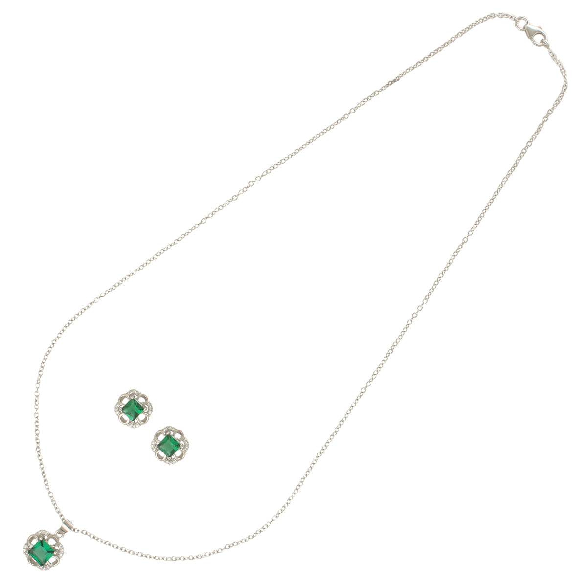 J Pearls Luxury 925 Sterling Silver Pendant Set | Swadesiicart