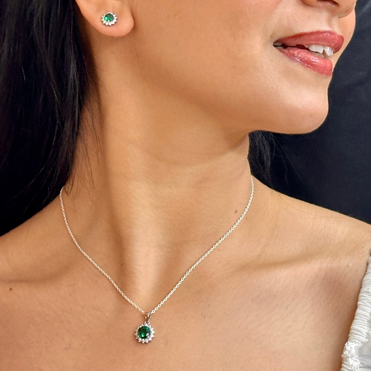 J Pearls Contemporary 925 Silver Pendant Set | Swadesiicart