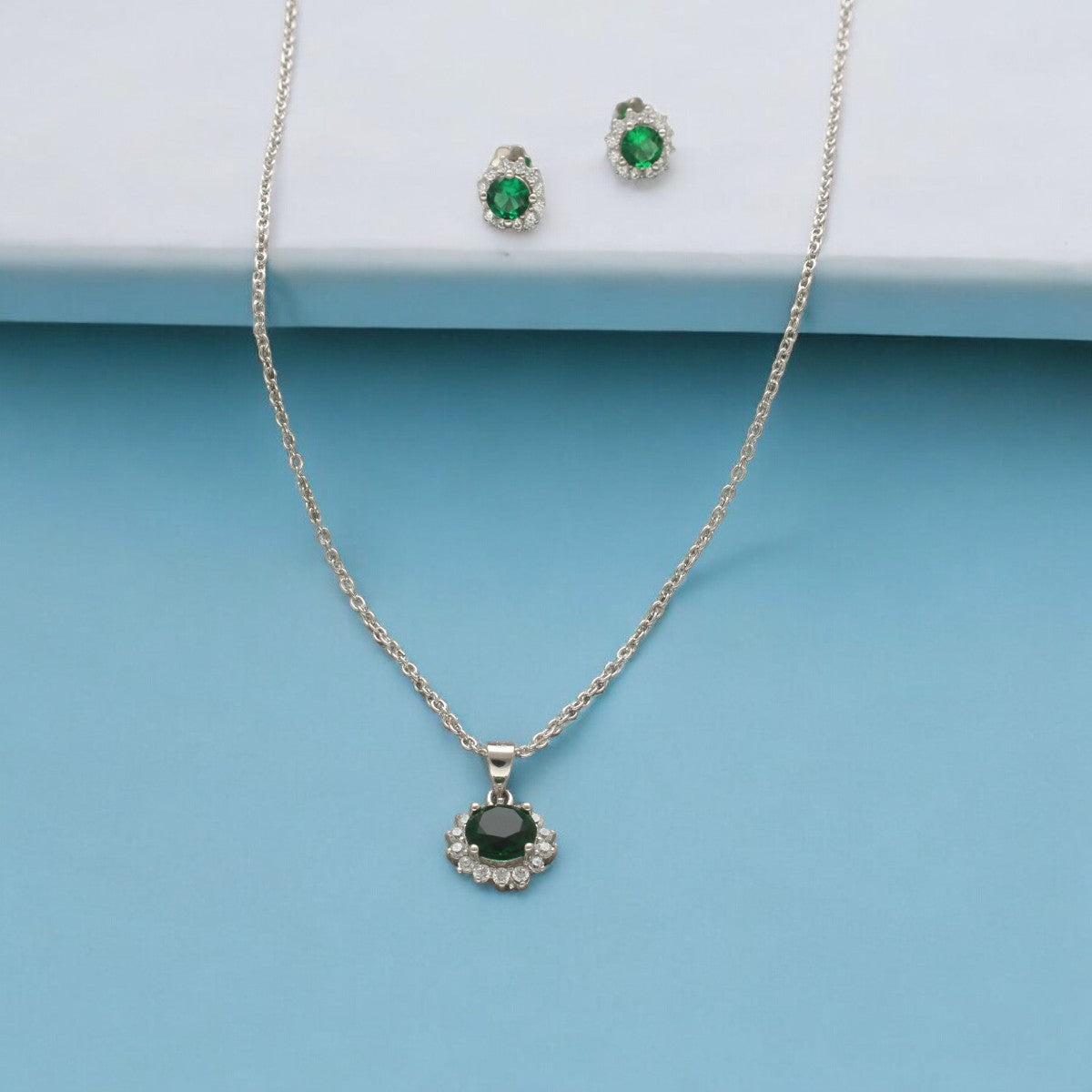 J Pearls Contemporary 925 Silver Pendant Set | Swadesiicart