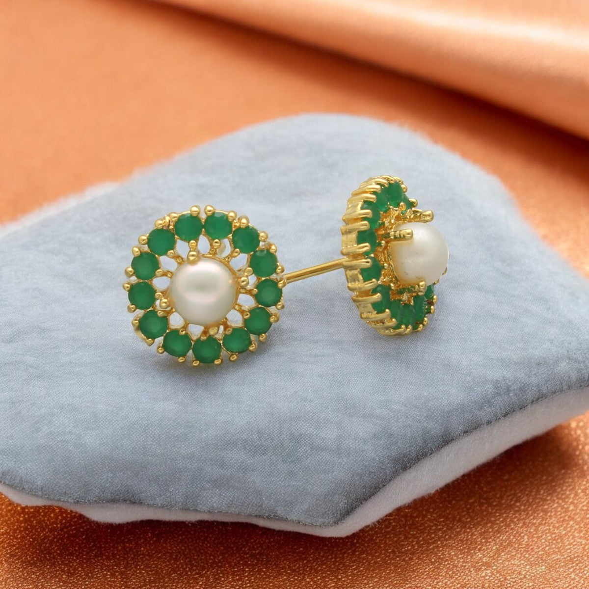 J Pearls Rhea Pearl Earrings Pack 5 - Swadesiicart