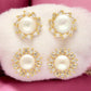 J Pearls Caralin Pearl Earrings Pack 2 - Swadesiicart