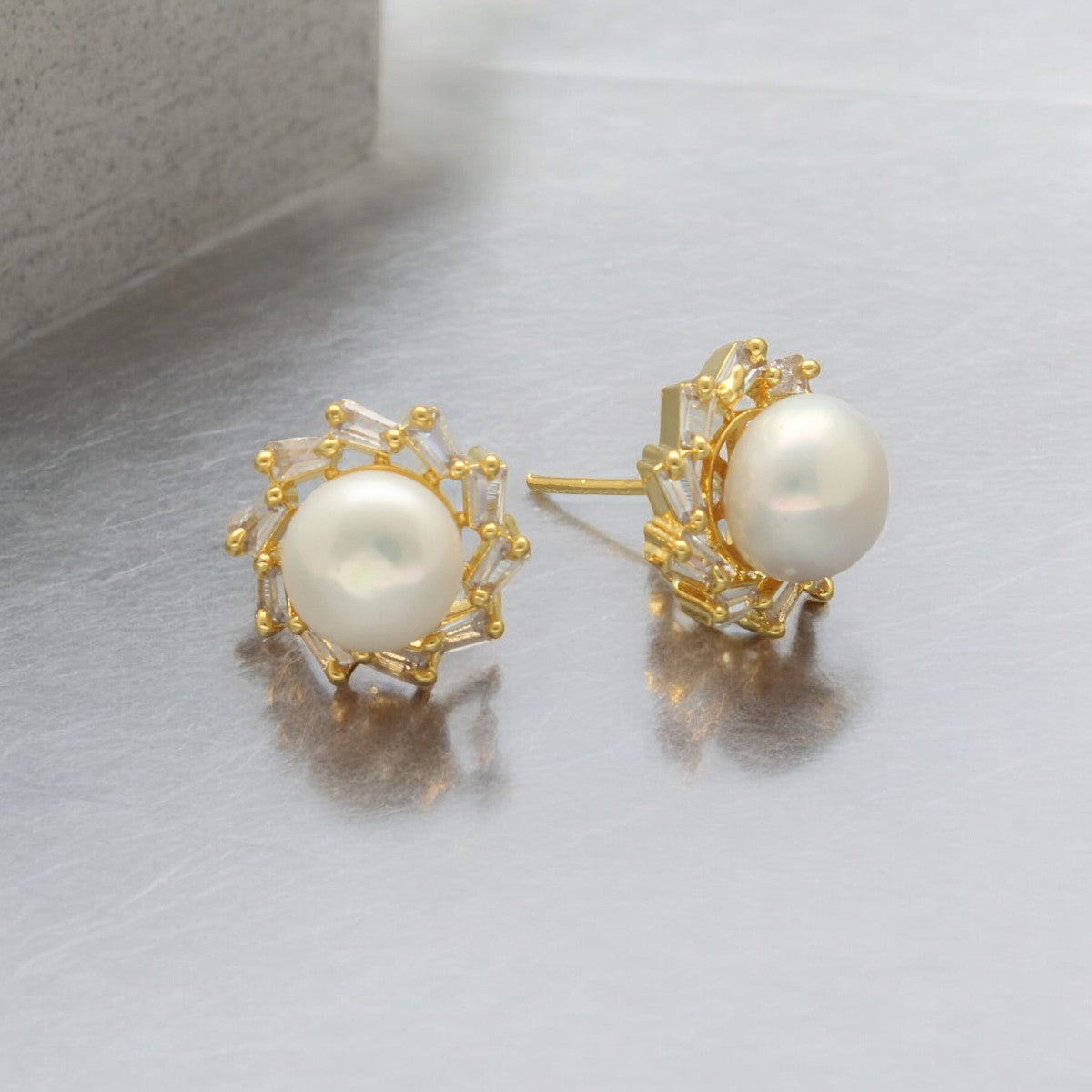 J Pearls Caralin Pearl Earrings Pack 2 - Swadesiicart