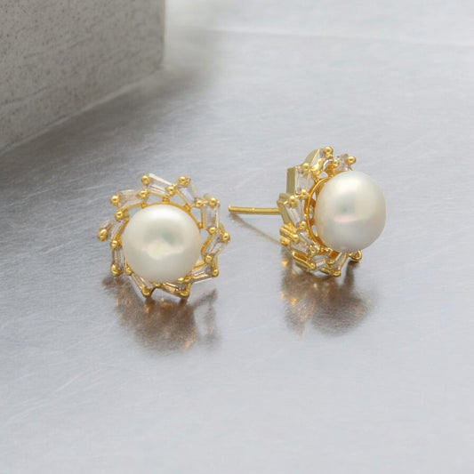J Pearls Caralin Pearl Earrings Pack 2 - Swadesiicart