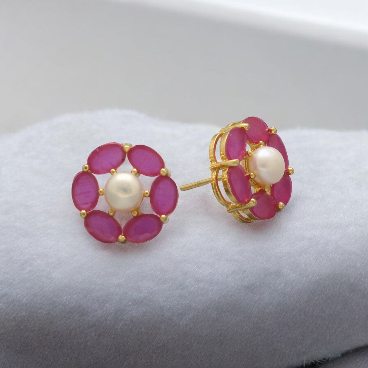J Pearls Diven Pearl Earrings Pack 2 - Swadesiicart